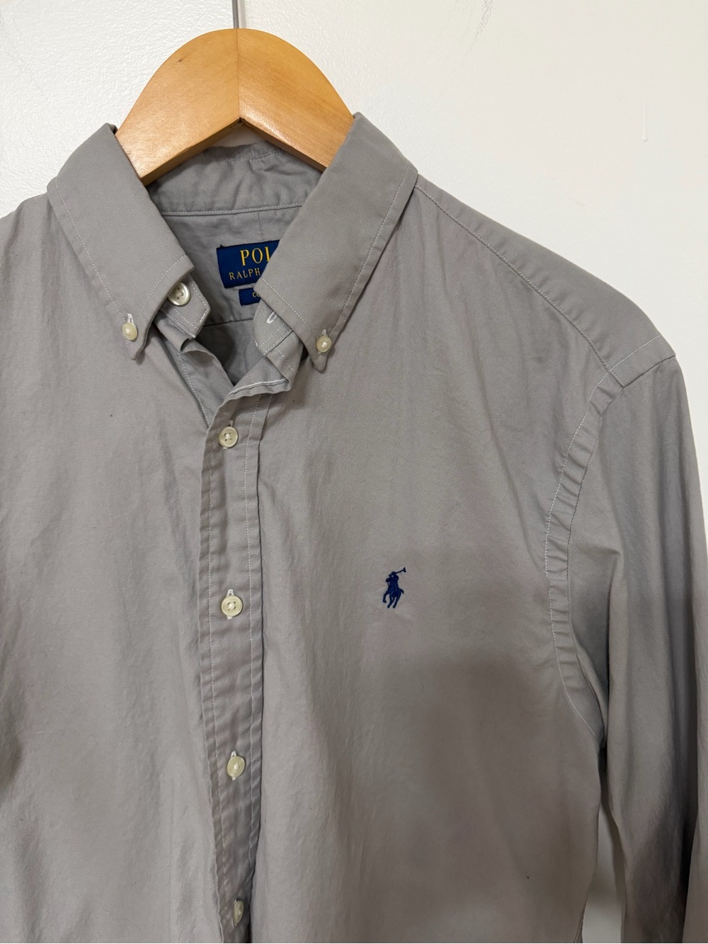 Polo Ralph Lauren Gray Custom Fit Button Down Shirt Pony Logo Men’s Medium